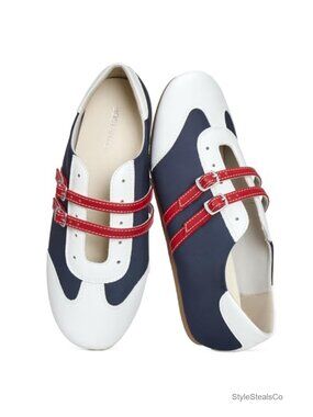 Retro Mary Jane Ballet Sneakers with Double Buckle Straps